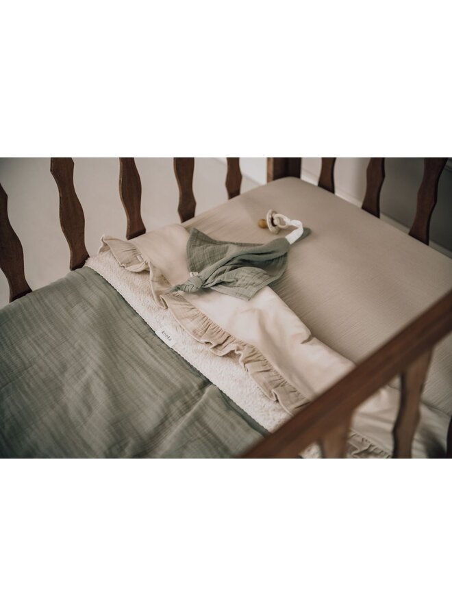 Koeka - Laken en hoeslaken set ruffle Faro - Warm white