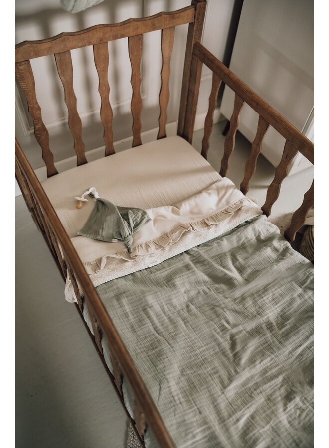 Koeka - Laken en hoeslaken set ruffle Faro - Warm white