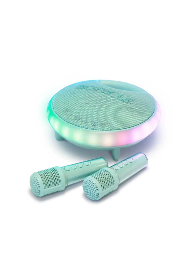 Kidykaraoke karaoke luidspreker met 2 microfoons – Groen