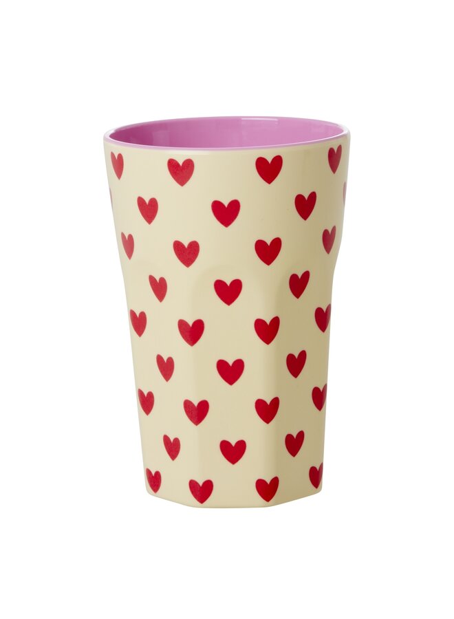 Rice - Tall melamine beker – Darling hearts print