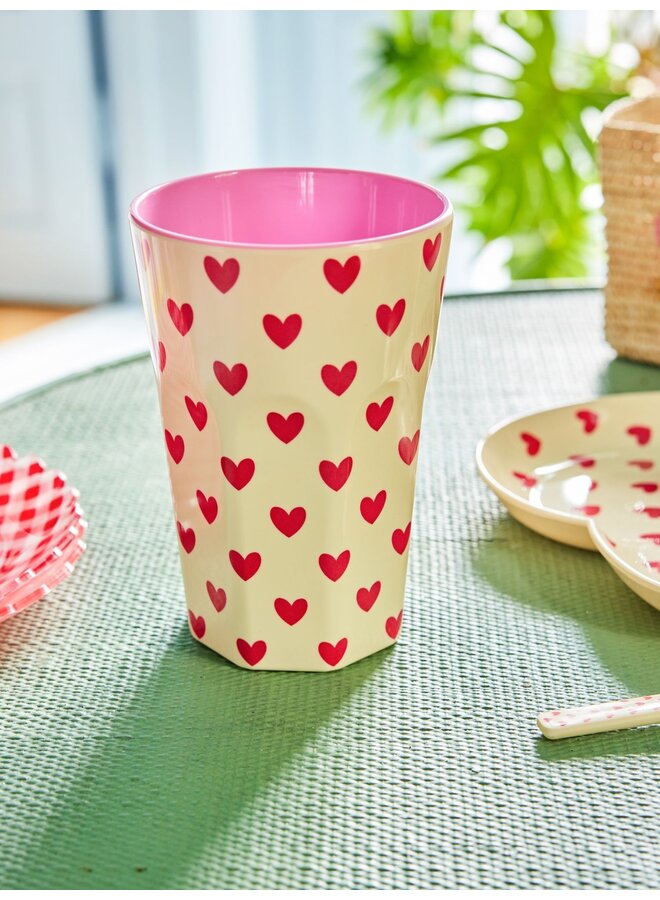 Rice - Tall melamine beker – Darling hearts print