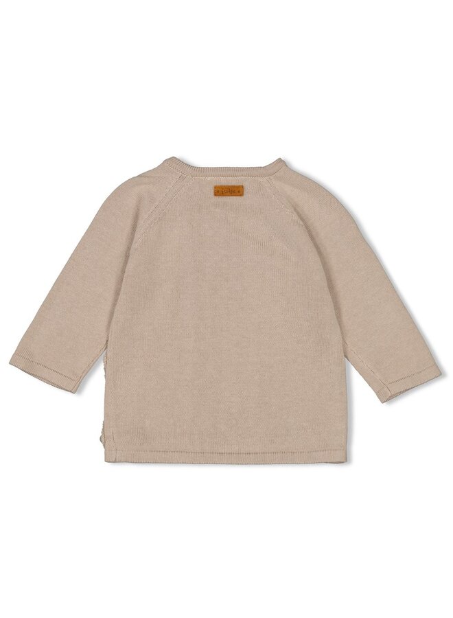 Feetje - Overslag sweater gebreid – Essential Knits – Taupe