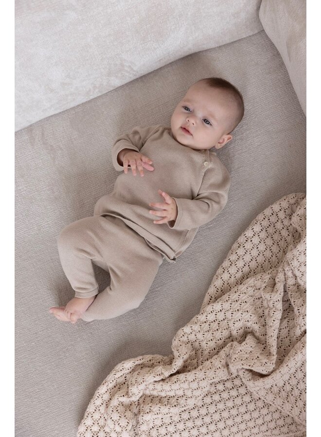 Feetje - Overslag sweater gebreid – Essential Knits – Taupe
