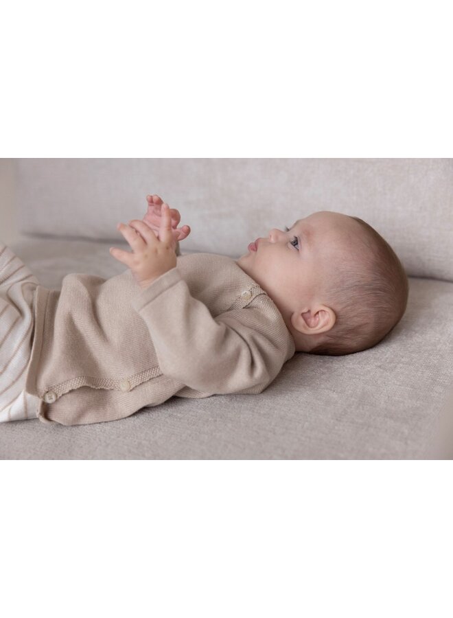 Feetje - Overslag sweater gebreid – Essential Knits – Taupe