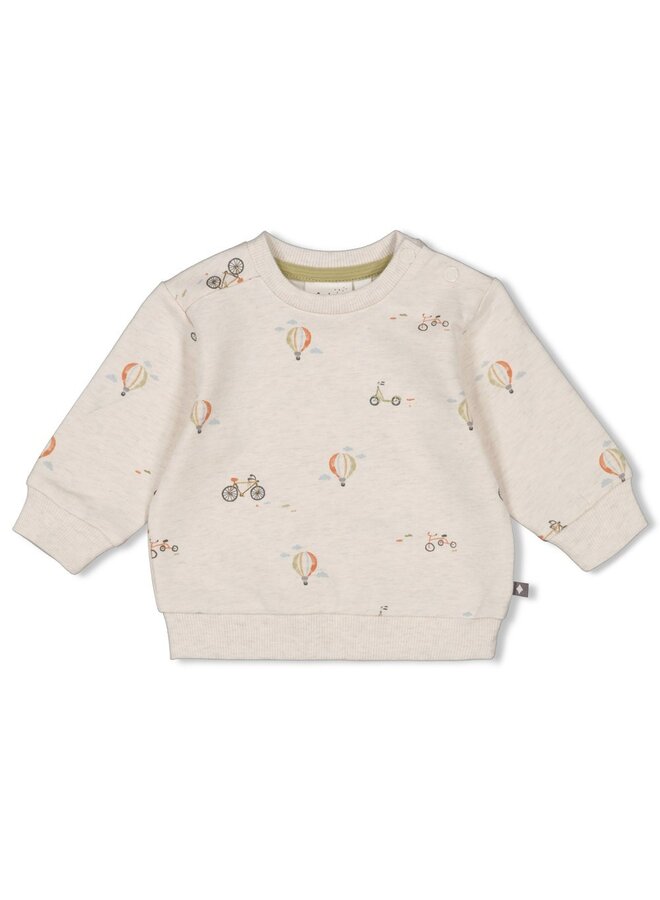 Feetje - Sweater AOP – Mini Adventurer – Offwhite melange