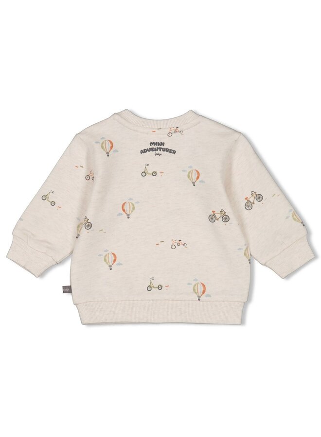 Feetje - Sweater AOP – Mini Adventurer – Offwhite melange