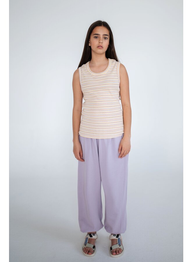 Repose AMS - Slim singlet – Fine buff orchid stripe