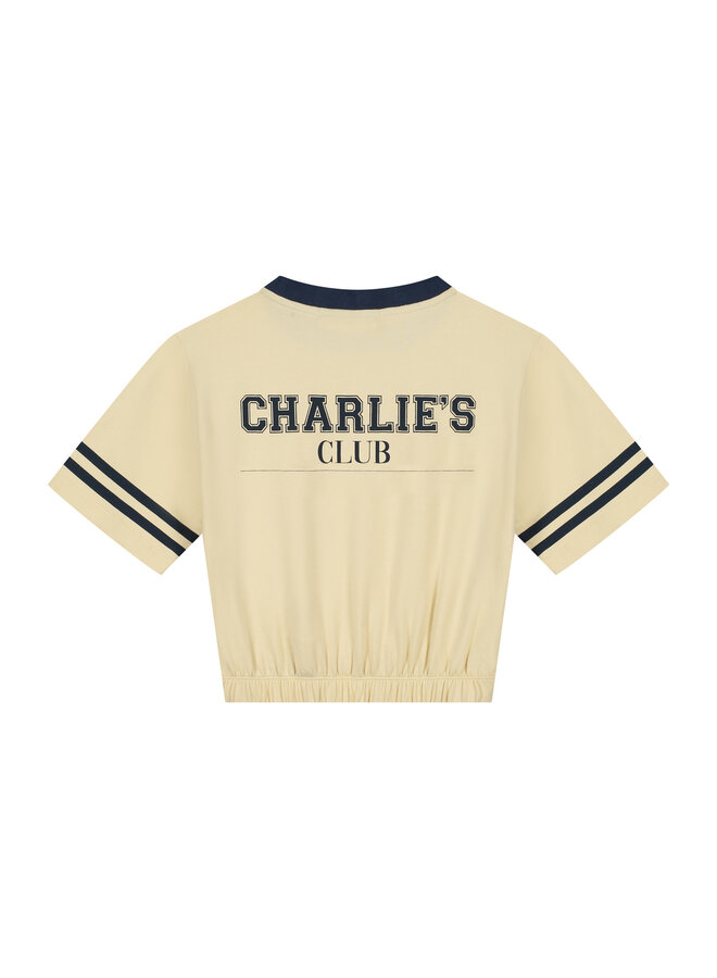 Charlie Petite - Lianne t-shirt – Cream/indigo