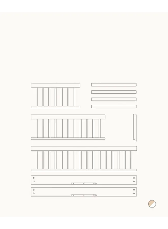 Oliver Furniture - Conversion Kit - Mini+ junior kit (additional parts to Mini+ cot bed) white/oak