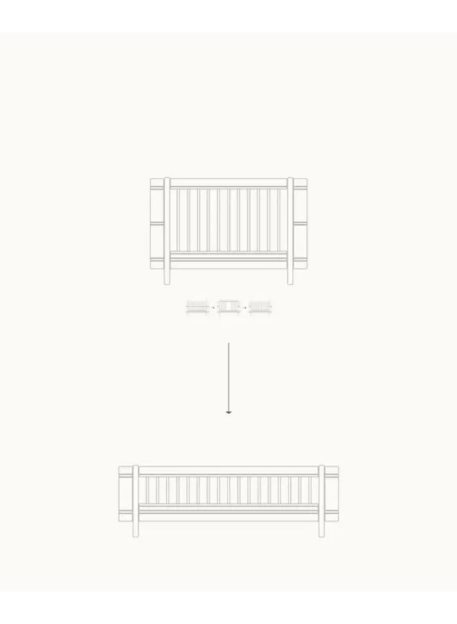 Oliver Furniture - Conversion Kit - Mini+ junior kit (additional parts to Mini+ cot bed) white/oak