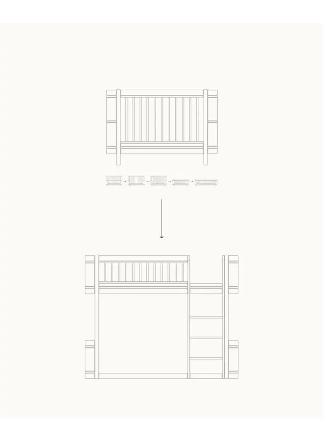 Conversion Kit - Mini+ cot bed incl. junior kit to low loft bed, white
