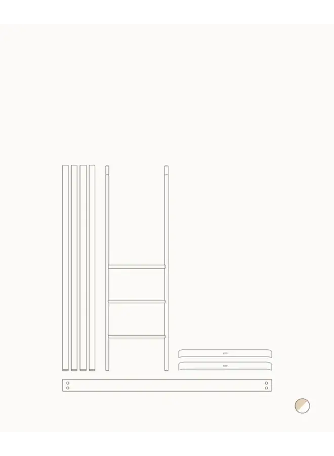 Oliver Furniture - Conversion Kit - Mini+ cot bed incl. junior kit to low loft bed, white/oak