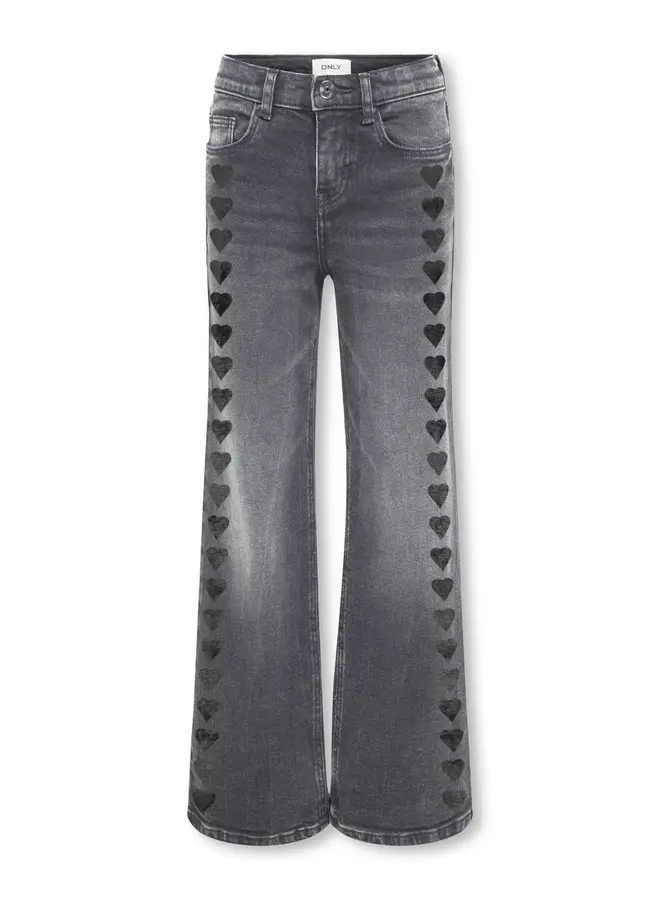Kids Only - Juicy wide heart emb dnm – Washed black