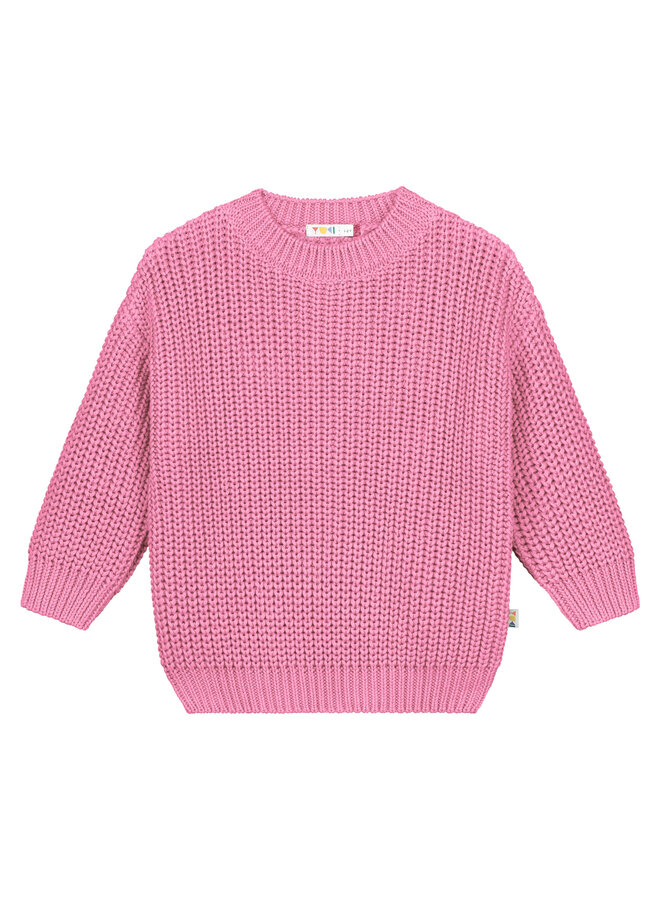 Yuki Kidswear - Chunky knitted sweater – Bubble gum pink