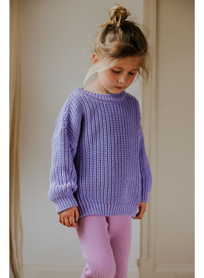 Yuki KIdswear - Chunky knitted sweater – Lavender