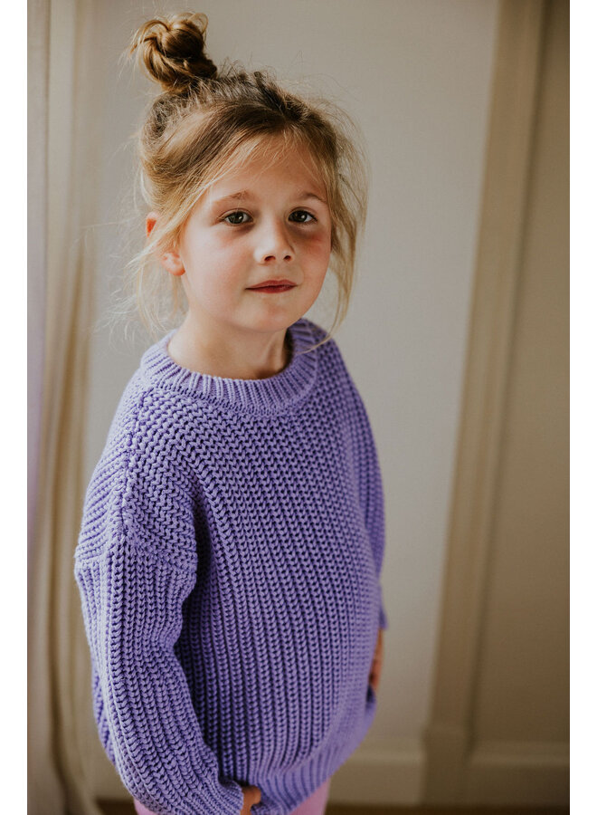 Yuki KIdswear - Chunky knitted sweater – Lavender