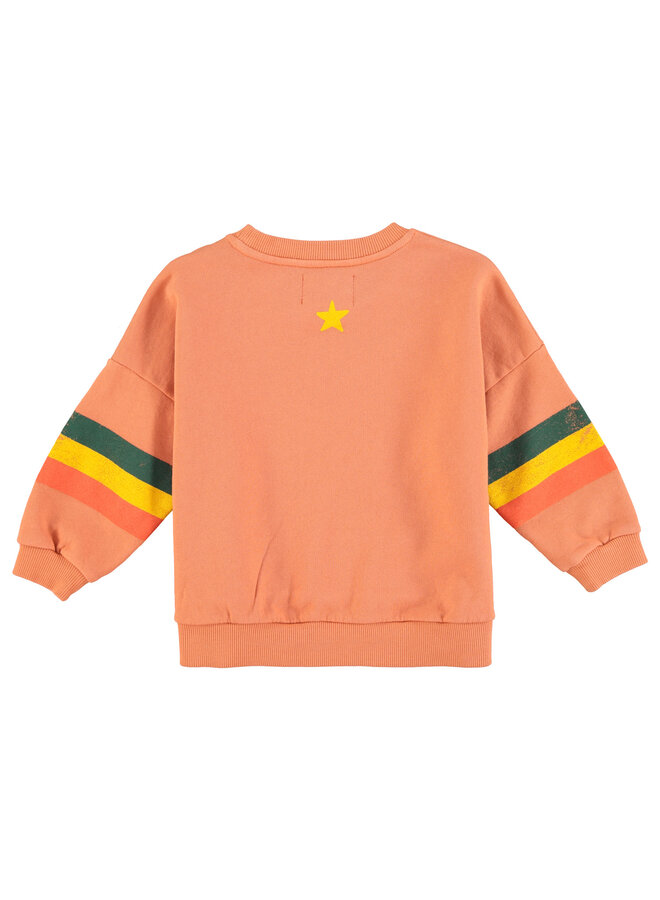 Piupiuchick - Sweatshirt - Peach w/ multicolor stripes