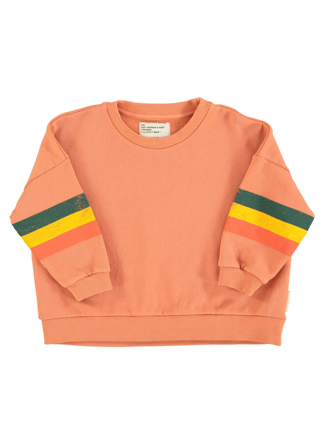 Sweatshirt - Peach w/ multicolor stripes