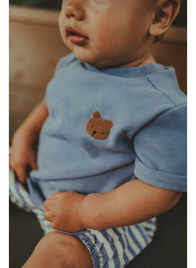Donsje Amsterdam - Jarne bear t-shirt - Foggy blue