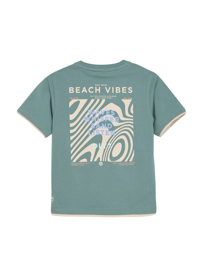Daily7 - T-shirt double layer - Ocean green