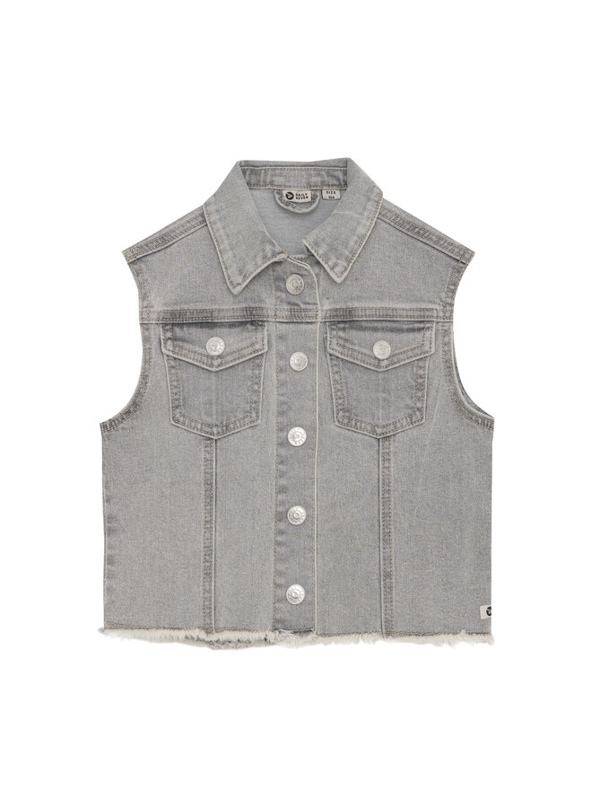 Daily7 - Denim sleeveless jacket - Light grey denim
