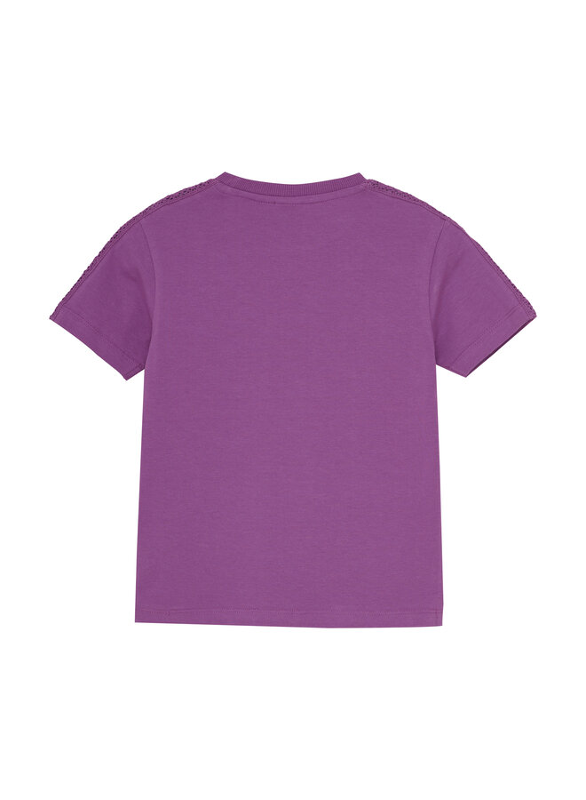 Daily7 - T-shirt fancy lace - Cherry purple