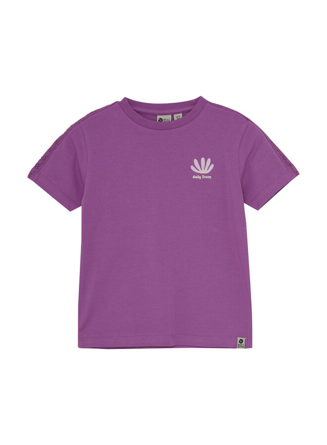 Daily7 - T-shirt fancy lace - Cherry purple