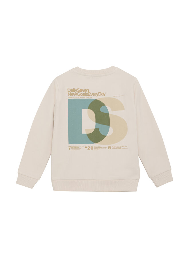 Daily7 - Sweater backprint DS - Sandshell