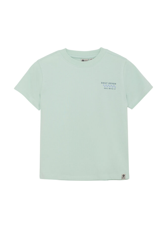 Daily7 - T-shirt backprint - Aqua foam