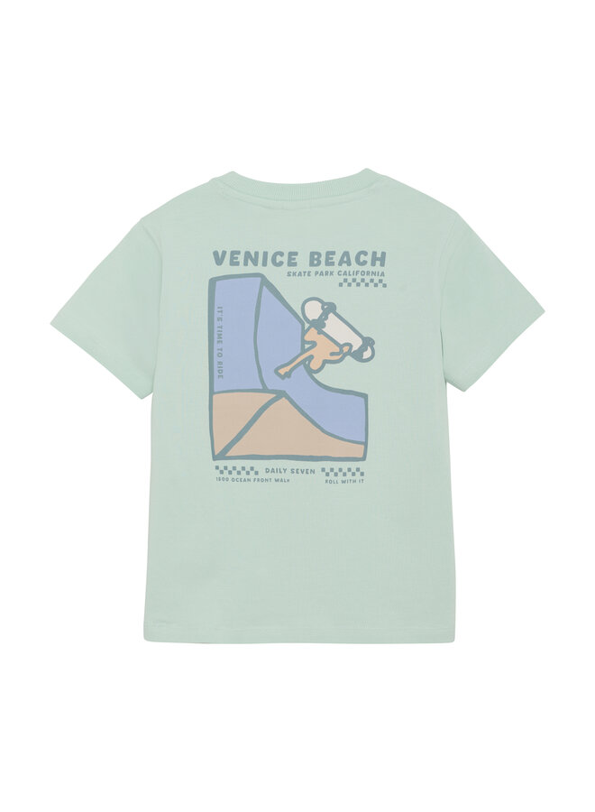 Daily7 - T-shirt backprint - Aqua foam