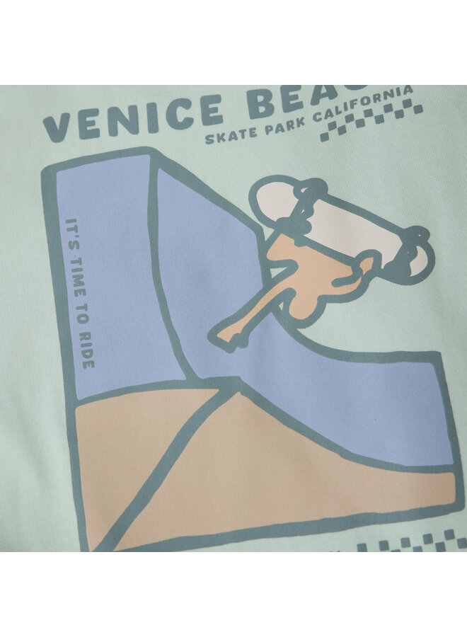 Daily7 - T-shirt backprint - Aqua foam