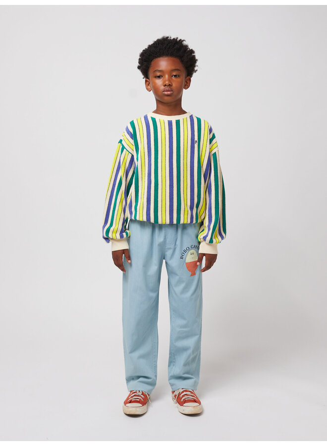 Bobo Choses - Multicolor stripes terry cloth sweatshirt – Offwhite