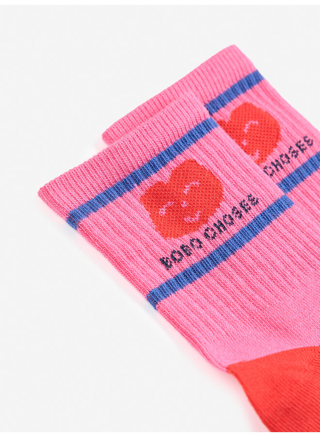 Bobo Choses - Joyful face short socks – Fuchsia