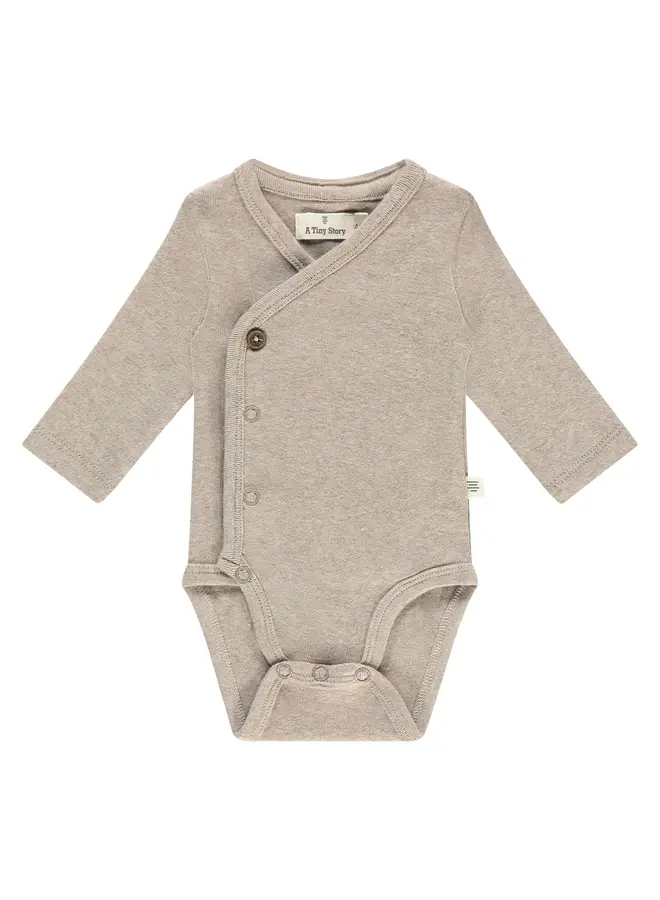 A Tiny Story - Baby romper long sleeve – Outmeal melange
