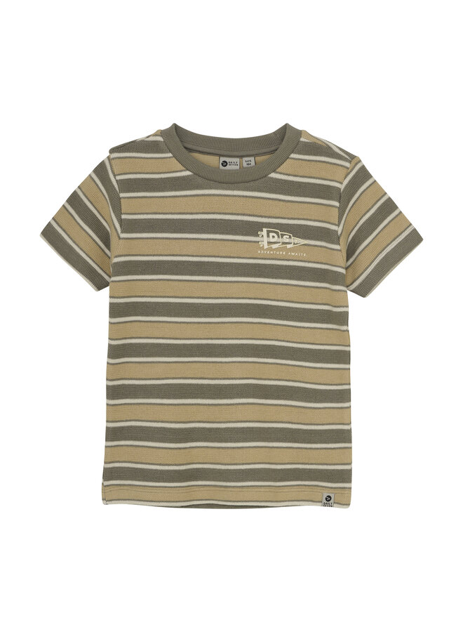 Daily7 - T-shirt stripe - Desert olive