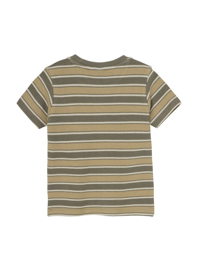 Daily7 - T-shirt stripe - Desert olive