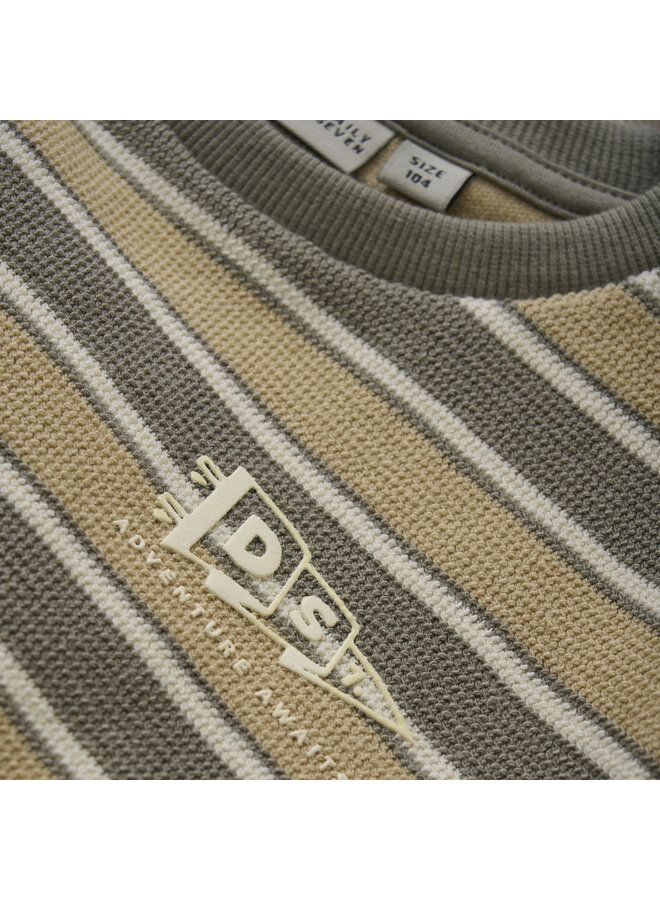 Daily7 - T-shirt stripe - Desert olive