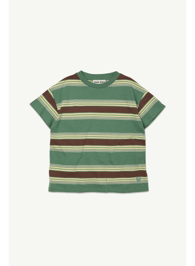Loose tee - Bottle green stripe