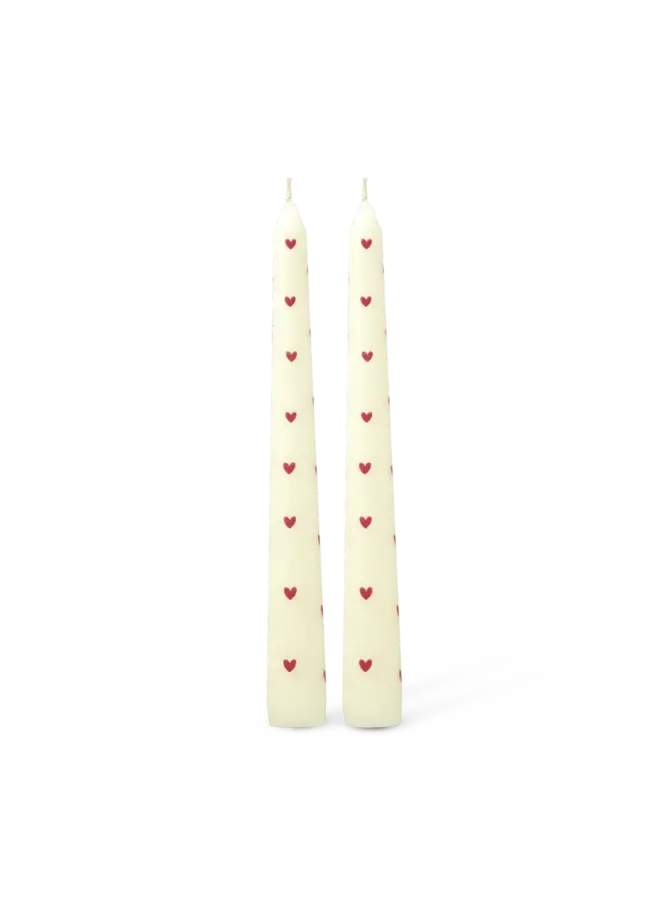 Kaars - Heart print (2 stuks)