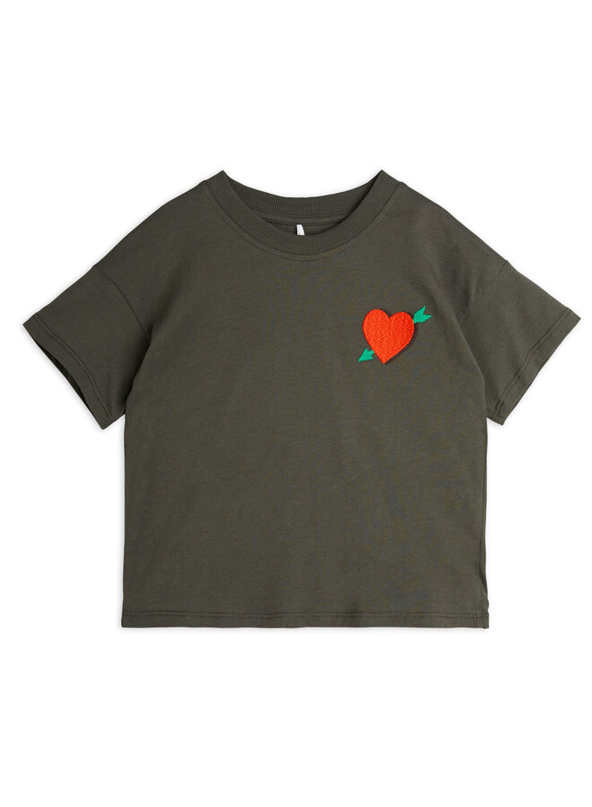 Mini Rodini - Arrowed heart emb ss tee - Black