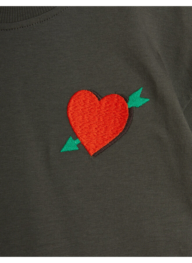 Mini Rodini - Arrowed heart emb ss tee - Black