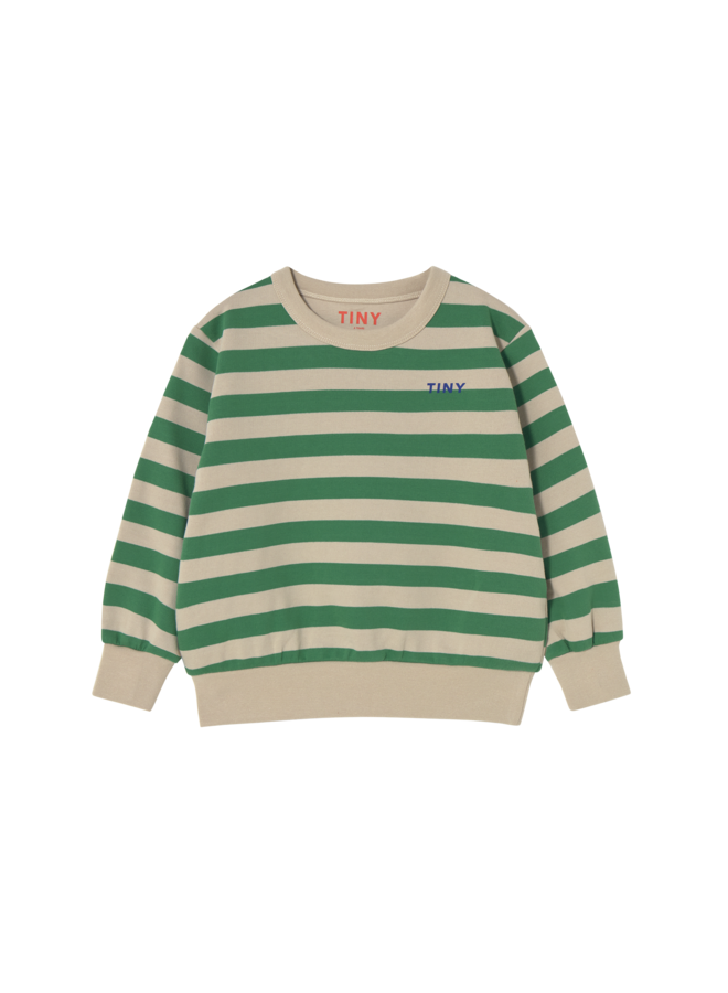 Tiny Cottons - Stripes sweatshirt - Dark emerald/Dark vanilla