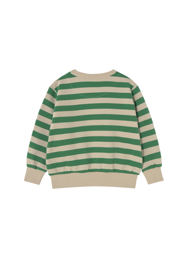 Tiny Cottons - Stripes sweatshirt - Dark emerald/Dark vanilla