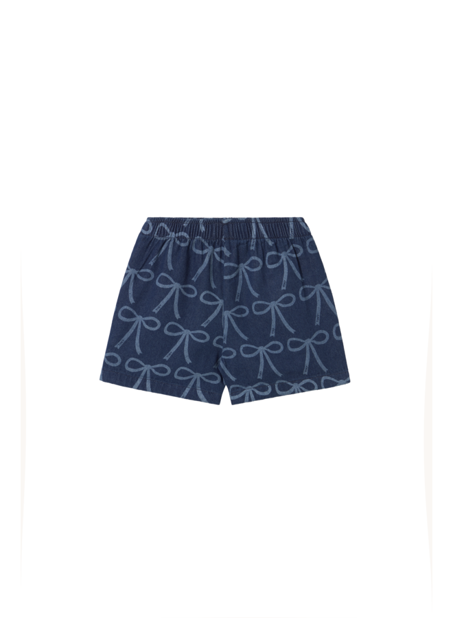 Tiny Cottons - Bows woven short - Blue denim