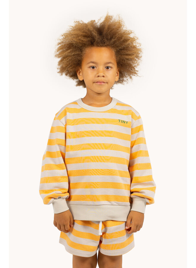 Tiny Cottons - Stripes sweatshirt - Orange/Dark vanilla