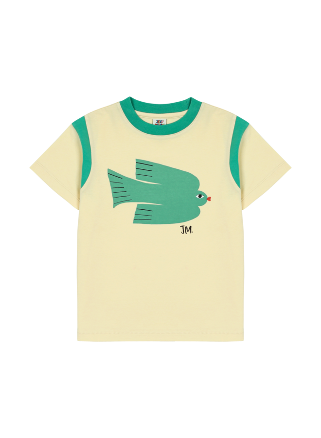 Jelly Mallow - Green bird t-shirt - Butter