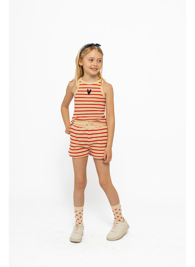 The New - Nil short top - Poppy red striped