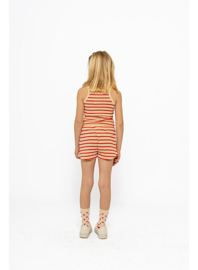 The New - Nil short top - Poppy red striped