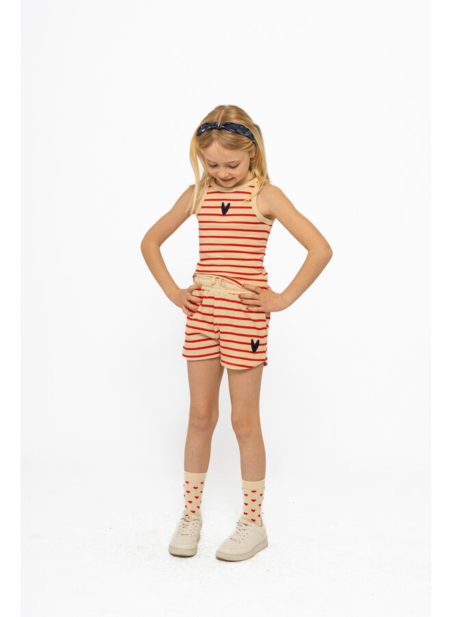 The New - Nil shorts - Poppy red striped