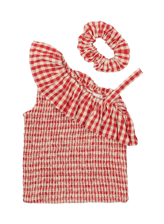 The New - Nally short top - Poppy red check